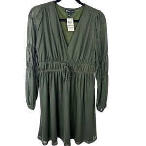 International Concepts  SZ M NWT Women's Avalon Olive Green V-Neck‎ Dress